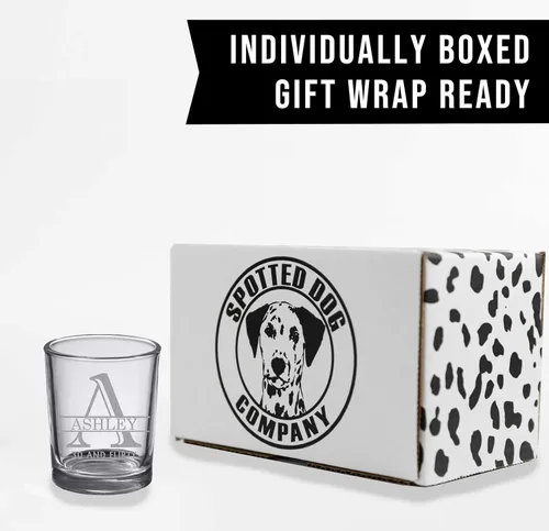 Vista 6 de Vaso de chupito grabado personalizado de 2.5 onzas, 1 paquete, nombre del monograma personalizado, regalos personalizados para hombres y mujeres