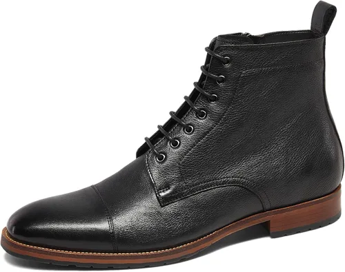 Vista 3 de Dockorio Botas chukka casuales para hombre, botas de vestir de cuero para hombre