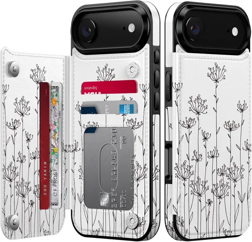 Vista 101 de FUNMIKO Funda tipo cartera para iPhone 13 con tarjetero, bloqueo RFID, protección de grado militar y obras de arte impresas con rayos UV, cierre