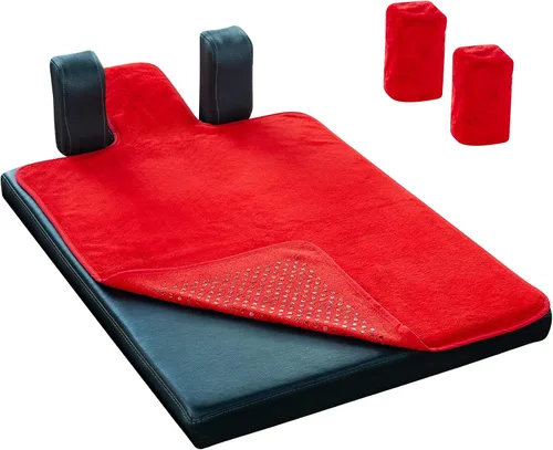 Vista 7 de Pilates Reformer - Toalla antideslizante (incluye 2 fundas de hombro para bloques) (BEIGE)