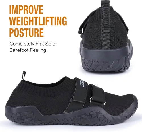 Vista 3 de FANTURE Zapatos de levantamiento de pesas para hombre y mujer, zapatos de entrenamiento para sentadillas, minimalistas y descalzos para gimnasio