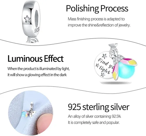 Vista 5 de Pandach 925 Sterling Silver Charms Beads fits Charms Bracelets &Necklace for Woman, Constellation Our Lady Dangle Pendant Bead Girl Jewelry Gifts