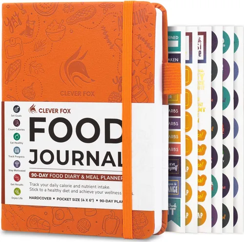 Vista 30 de Clever Fox Diario de Comida de Bolsillo - Diario de Comidas Diario, Planificador de Comidas para Llevar un Control de Calorías y Nutrientes