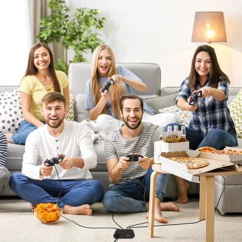 Vista 5 de 4 controladores para Gamecube con 4 cables de extensión y adaptador USB de 4 puertos para Switch PC consola Wii U BPOS