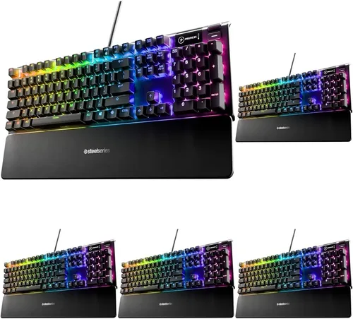 Vista 9 de SteelSeries Apex 3 TKL Aqua RGB Gaming Keyboard — Tenkeyless Compact Form Factor — 8-Zone RGB Illumination — Water and Dust Resistant