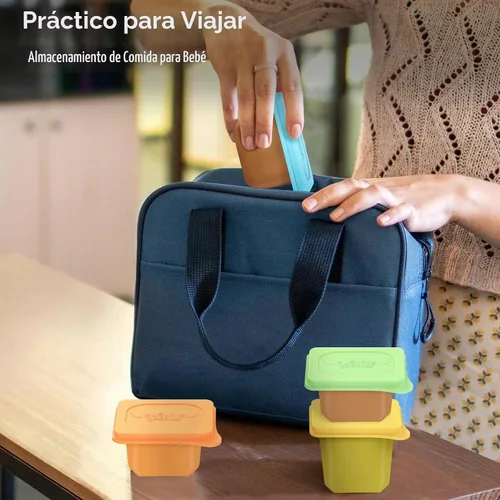 Vista 6 de Tapas de comida para bebés compatibles con contenedores de alimentos Gerber, tapas de silicona sin BPA para almacenamiento de alimentos para bebés