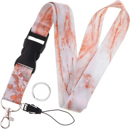 Vista 17 de Yiflin Bonito cordón para el cuello para llaves, llavero, cartera, tarjetero de identificación, con hebilla de liberación rápida