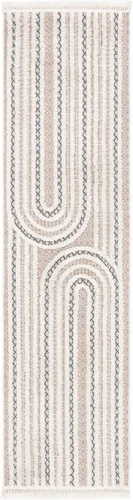 Vista 3 de SAFAVIEH Urban Collection URB210B - Alfombra para pasillo, 2 pies 2 pulgadas x 8 pies, beige y marfil, diseño moderno de flecos con borlas