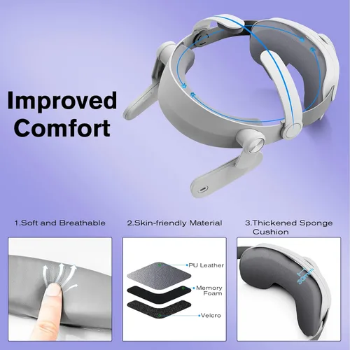 Vista 3 de Elite Strap for Oculus Quest 3, Adjustable and Lightweight Head Strap for Enhanced Support & Balance Weight in VR