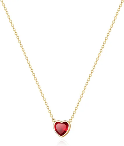 Vista 14 de Zeffy - Lindo collar de corazón chapado en plata/oro de 18 quilates, collar de cadena con dije de corazón pequeño para mujer, joyas delicadas