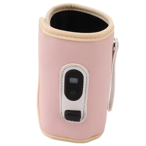 Vista 7 de Calentador de biberones USB, portátil, ajustable de 5 velocidades, para leche materna (rosa)