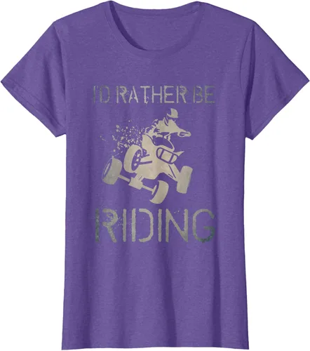 Vista 28 de Camiseta gráfica I'd Rather Be Riding ATV Quad Racing Rider de 4 ruedas, Negro