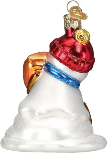 Vista 2 de Old World Christmas Flamin' Hot Cheetos - Adorno de cristal soplado para árbol de Navidad, decoración navideña hecha a mano, colección de muñeco
