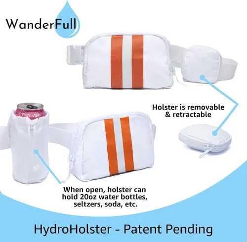 Vista 5 de WanderFull HydroBeltbag - Riñonera con soporte extraíble para botella de agua - Riñoneras de moda para mujer - Riñonera con portador de botella