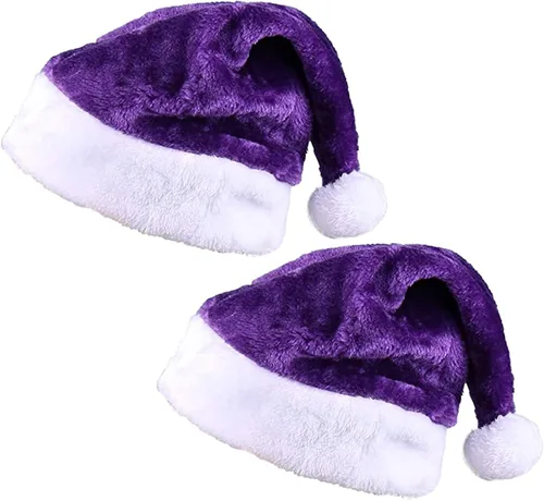 Vista 7 de Sombrero de Papá Noel de felpa multicolor para decoración de pelo de Navidad, unisex, sombrero de tela de terciopelo, disfraz de festival, cosplay