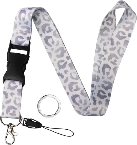 Vista 21 de Yiflin Bonito cordón para el cuello para llaves, llavero, cartera, tarjetero de identificación, con hebilla de liberación rápida