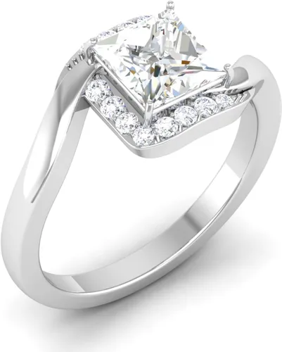 Vista 2 de CUSTOMIZE JEWELS IGI Certified 2.78Ctw Princess Excellent Cut Lab Created Diamond Fancy Halo Engagement Ring In 14k White Yellow Rose Gold for women