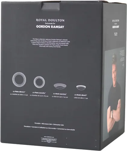 Vista 6 de Royal Doulton Exclusivamente para Gordon Ramsay Maze Denim Line Juego de vajilla de 16 piezas
