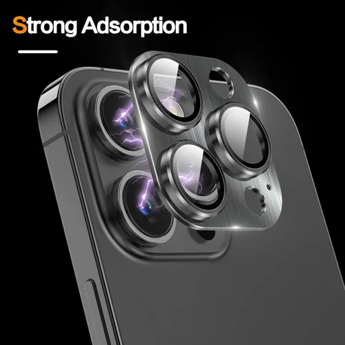 Vista 3 de YWXTW Protector de lente de cámara de vidrio templado para iPhone 14 Pro Max, protección de cobertura completa 3D, tecnología de círculo nocturno