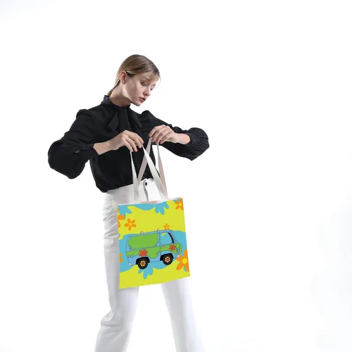 Vista 4 de Bolsa de hombro de película de dibujos animados Máquina de bolsa de mano para automóvil, regalo para mejor amigo, bolsa misteriosa para furgoneta