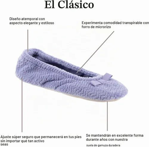 Vista 3 de Isotoner Women's Chevron Non-Slip Ballerina Slipper Negro (Chevron)