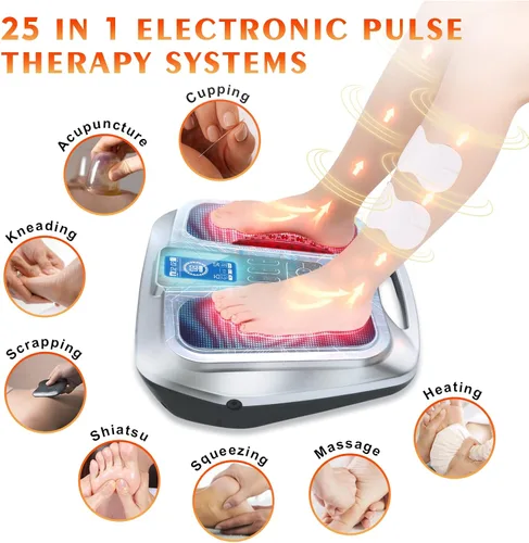 Vista 4 de OSITO Estimulador de circulación de pies con calor, apto para FSA o HSA, masajeador de pies EMS para neuropatía, alivio del dolor, masajeador
