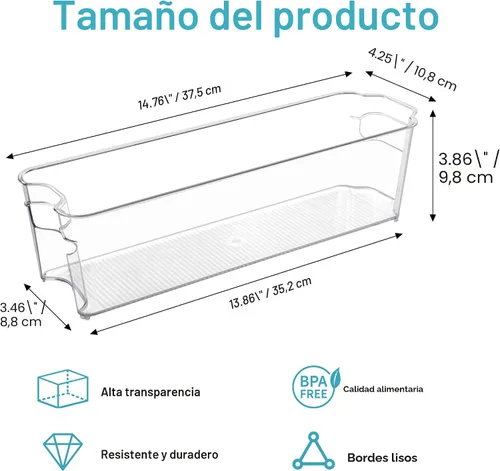 Vista 2 de Vtopmart Juego de 4 recipientes de almacenamiento para leche materna, contenedores organizadores transparentes para congelador y refrigerador