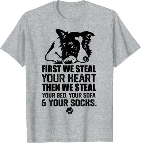 Vista 42 de Border Collie Steal Your Heart Steal Your Bed - Camiseta de sofá, Gris