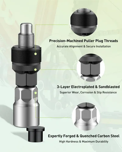 Vista 2 de Pawfly Kit de extractor de manivela de bicicleta, herramienta de extracción de manivela para cónica cuadrada, Shimano Octalink y brazos de manivela