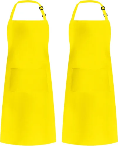 Vista 37 de Syntus Delantal ajustable con 2 bolsillos, delantales de cocina para mujeres, hombres, chef