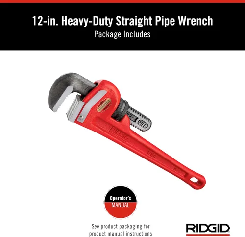 Vista 13 de RIDGID 31010 - Llave de tubería recta modelo 10 resistente, llave de fontanería de 10 pulgadas, color rojo, negro, 9.843 in (10 pulgadas)