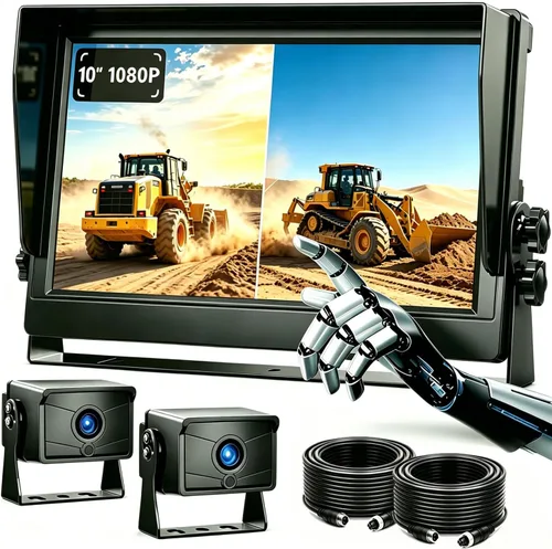 Vista 8 de Pantalla táctil inalámbrica de 128 GB de audio grande 1080P 2 Imagen dividida Monitor de 11 pulgadas Cámara de respaldo DVR incorporado Video