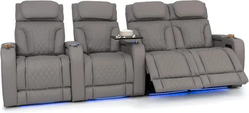 Vista 31 de Seatcraft Luminis 365 - Asiento de cine en casa (fila de 2 biplazas), color carmesí