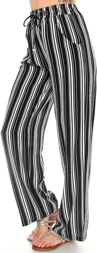 Vista 19 de Pantalones Palazzo para mujer, pantalones culottes sólidos y a rayas
