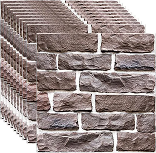 Vista 13 de Paneles de pared 3D para despegar y pegar, paquete de 10 paneles de PVC texturizados de ladrillo, azulejos de pared autoadhesivos impermeables
