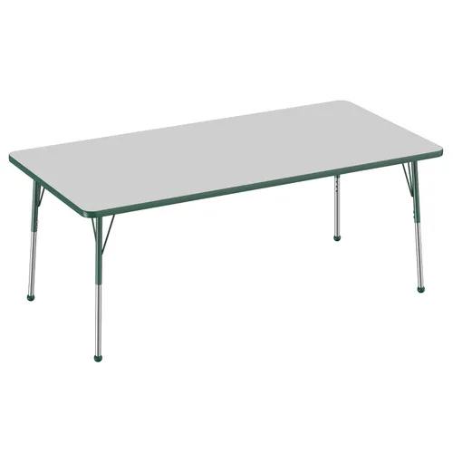 Vista 25 de FDP - Mesa rectangular para actividades escolares y de oficina (24 x 36 pulgadas), patas estándar con deslizadores giratorios, altura ajustable