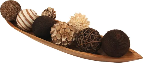 Vista 5 de Bolas decorativas para llenar cuencos beige orbes florales decoración del hogar (Cocoa Floral)