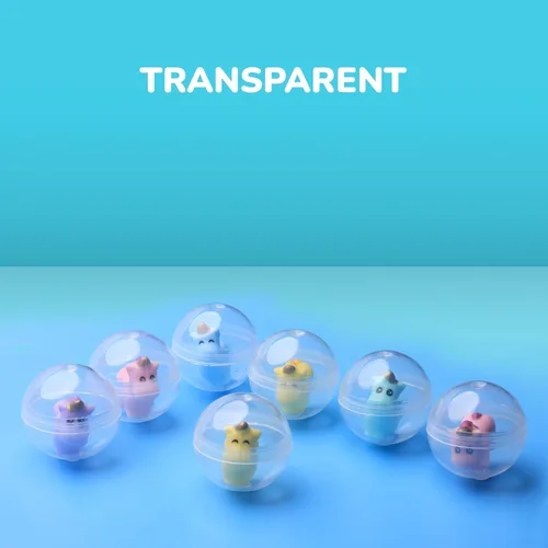 Vista 3 de Máquina expendedora de cápsulas redondas, 50 unidades, 1.26 pulgadas, cápsulas de máquina de chicles a granel, contenedor transparente a granel