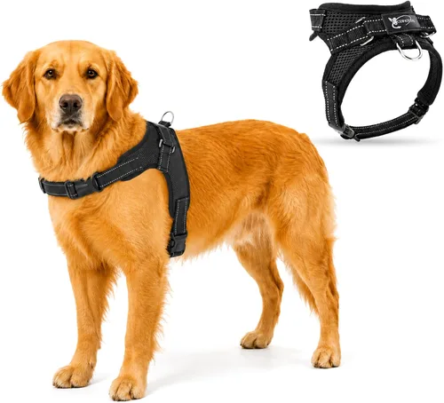 Vista 15 de Arnés ajustable reflectante para perro con asa evita tirones, XXS, Negro