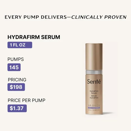 Vista 4 de Senté HydraFirm Serum Apoya la producción de colágeno y elastina Restaura la firmeza y rellena la piel Formulado con HSA y péptidos patentados