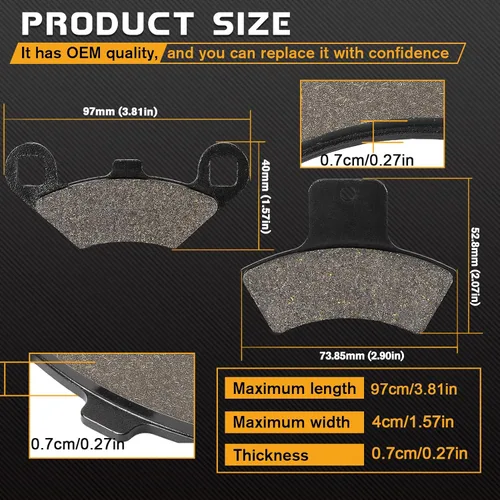 Vista 3 de LOCOPOW Pastillas de freno delanteras y traseras para Polaris Sportsman 335 500 400 Scrambler Magnum 500 325 Trail Boss 330 Trailblazer 400 250