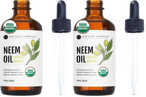 Vista 10 de Kate Blanc Cosmetics Aceite de neem para piel, cabello y cara. Seguro para perros, plantas, cuero cabelludo