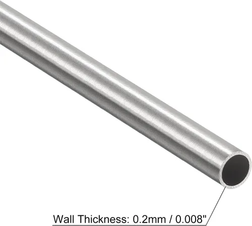 Vista 3 de uxcell Tubo capilar del acero inoxidable 304, tubería gruesa del metal de la longitud de la pared de 820.2 ft m del OD 18.0 ft m x 0.7 ft m