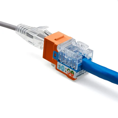 Vista 73 de TRUE CABLE Conector Keystone Cat5e, sin blindaje (UTP), perforado de 90 grados, PoE++ (4PPoE) 100W, certificación UL, verificado ETL, certificado
