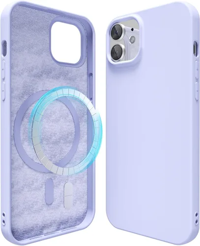 Vista 118 de oakxco Funda de silicona para iPhone 12 Pro Max, magnética, compatible con carga inalámbrica Magsafe, cubierta protectora de goma suave y delgada