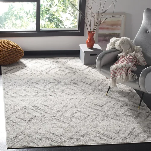 Vista 21 de SAFAVIEH Colección Adirondack Alfombra Decorativa - 2'6" x 4', Negro y Marfil, Diseño Moderno Desgastado, No Desprende Pelusa y Fácil Cuidado, Ideal