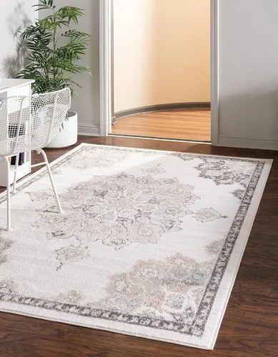 Vista 18 de Unique Loom Parker Collection - Alfombra de área Kokulu (2 x 3 pies, rectangular, aguamarina/beige)