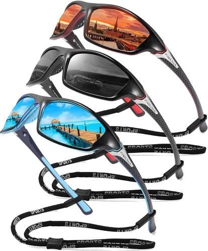 Vista 10 de Gafas de sol polarizadas para hombre, ciclismo, conducir, pesca, 100% protección UV Cycling Driving Fishing