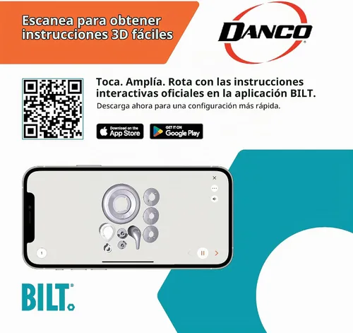 Vista 2 de Danco 10001 Kit de molduras, para uso con grifos de bañera y ducha Moen, plástico, cromado, válvula de un solo mango