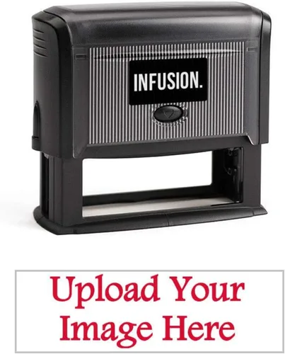 Vista 14 de Infusion 1" x 3-1/4" Logotipo Personalizado, Grande, Rectangular Autoentintado Logo Sello, Negro